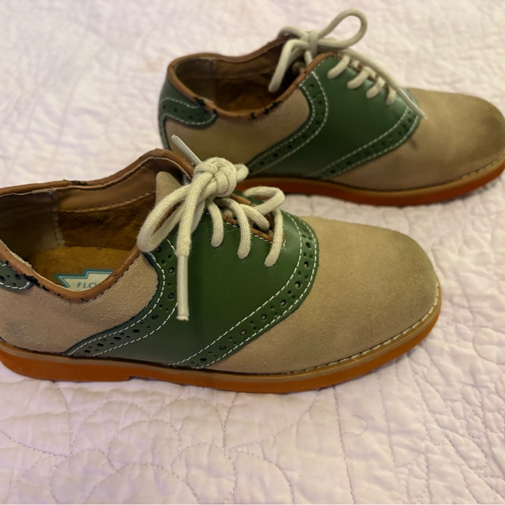 Florsheim Green and Tan Kids Dress Shoes